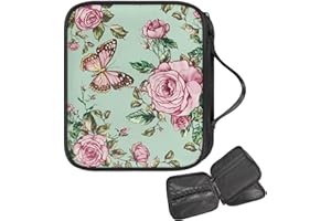 Fuojuvelie Butterfly Crochet Hook Case Portable Knitting Needle Case with Handle Crochet Accessories Fits for Various Knitting Easy to Carry Accessories