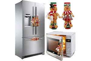 NOENNULL Christmas Refrigerator Handle Covers, 2PCS Kitchen Appliance Handle Covers Adorable Gingerbread Man Microwave Oven Dishwasher Fridge Door Handle Covers Christmas Decorations