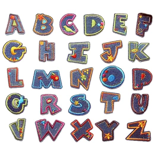 Amazon Iikuru ワッペン アルファベット セット 刺繍用 かわいい
