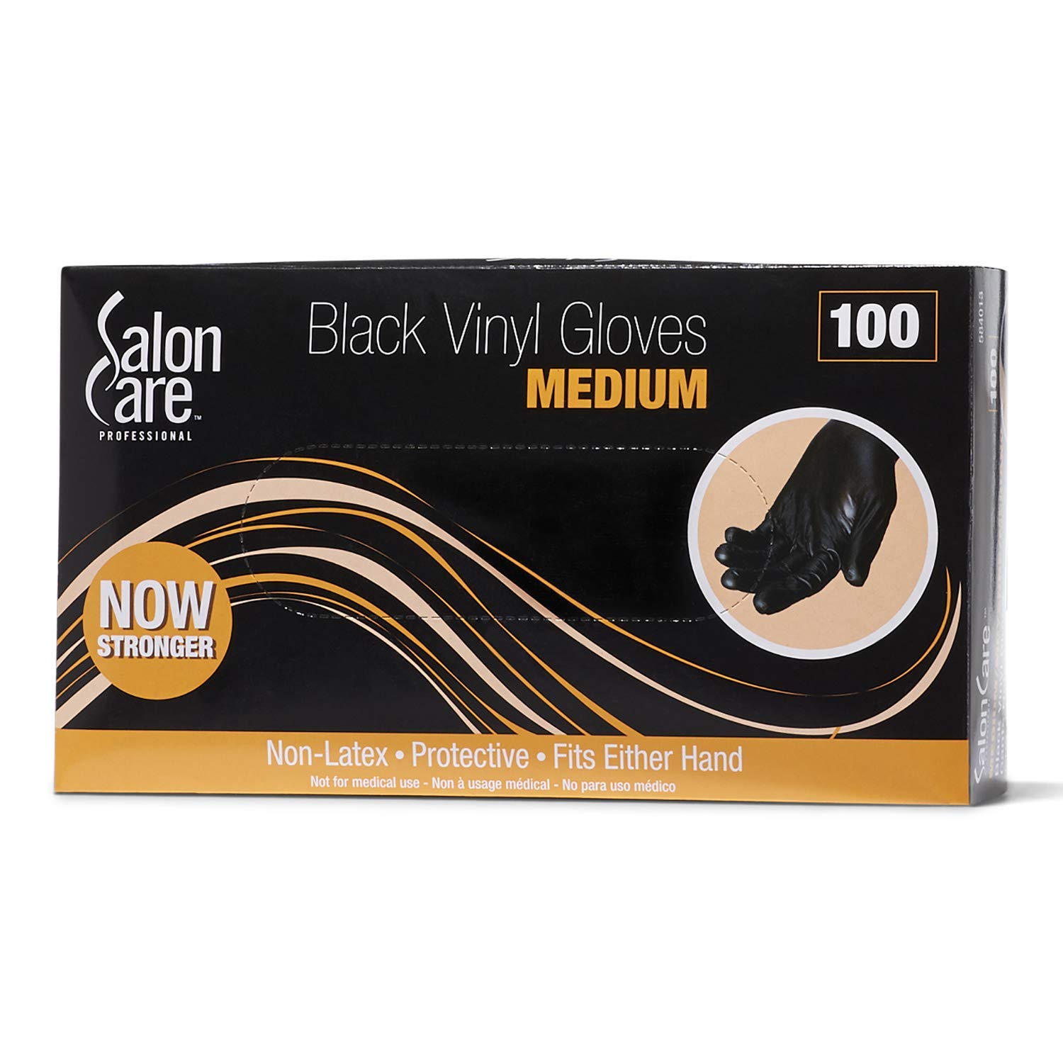 Salon Care 100 Count Black Vinyl Gloves 