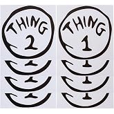 8Pcs Round Self Adhesive Number 1 &amp; 2 Stickers for Adult Twin Costumes | Twin Costume Decals, Adult Costumes, Set of 8, Large Size