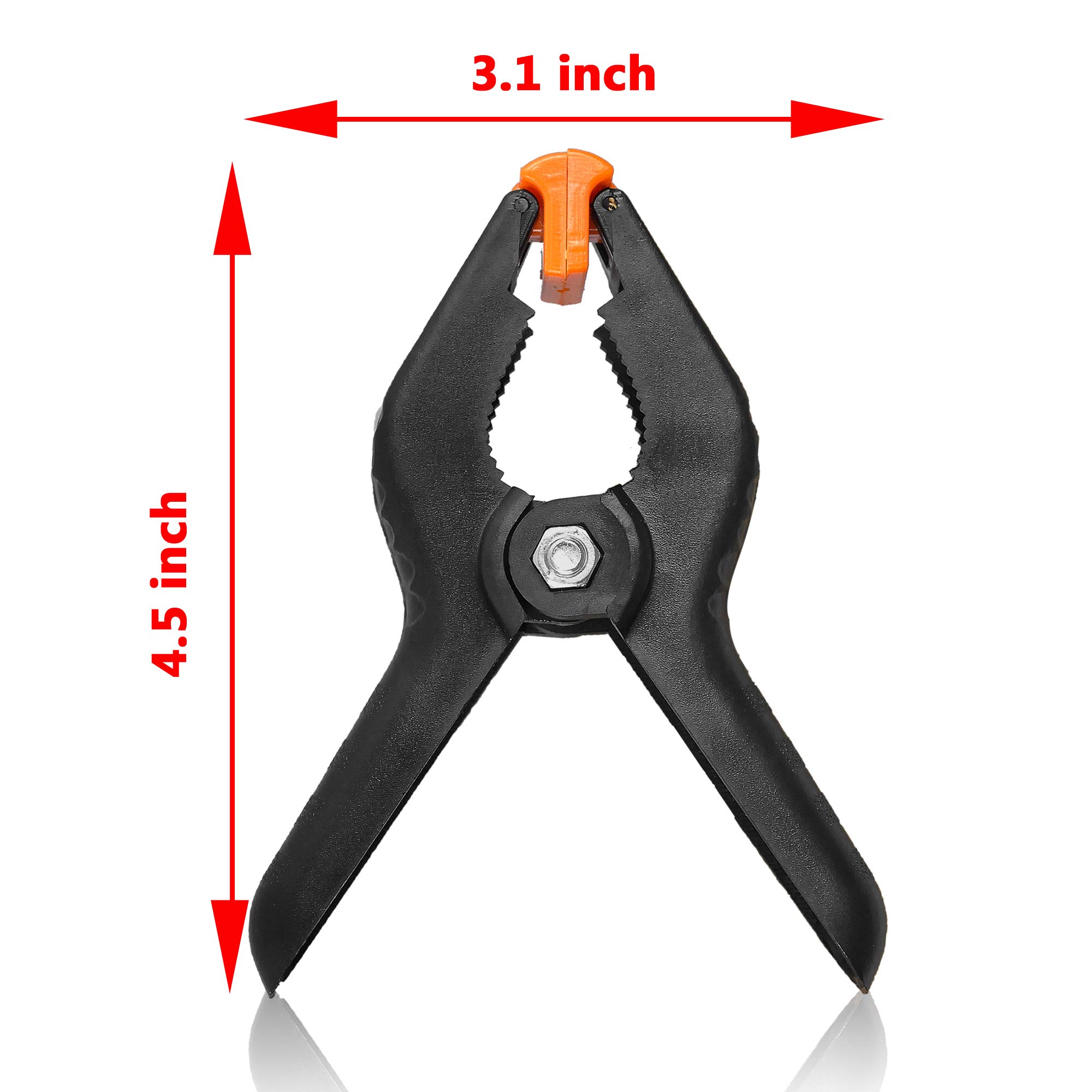 EMART 12 Pack Heavy Duty Spring Clamps 4.5 Inch Professional Plastic Backdrop Clips for Photography Studio, Background Stand, Woodworking, Crafts, Tarp