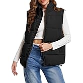 Polu Puffer Vest Women Zip Up Stand Collar Sleeveless Puffer Vests Oversized Padded Gilet Jacket