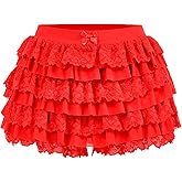 Women's Y2K Ruffle Mini Shorts Lace Sexy Bloomers Lolita Layered Skirt Cute Sweet Pettipants