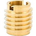 E-Z LOK 400-4 Threaded Insert, Brass, Knife Thread, 1/4"-20 Internal Threads, 0.500" Length (Pack of 25)