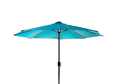 9ft Outdoor Patio Umbrella Market Table Yard Garden W Crank Tilt Shade Aqua