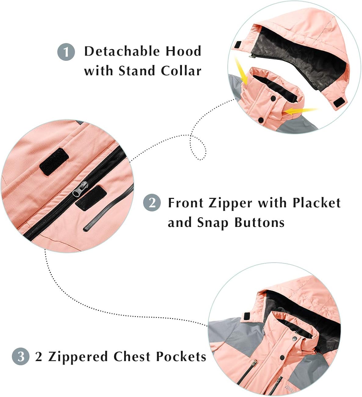 ZSHOW Girls' Waterproof Ski Jacket Warm Winter Snow Coat Fleece Raincoats: Clothing