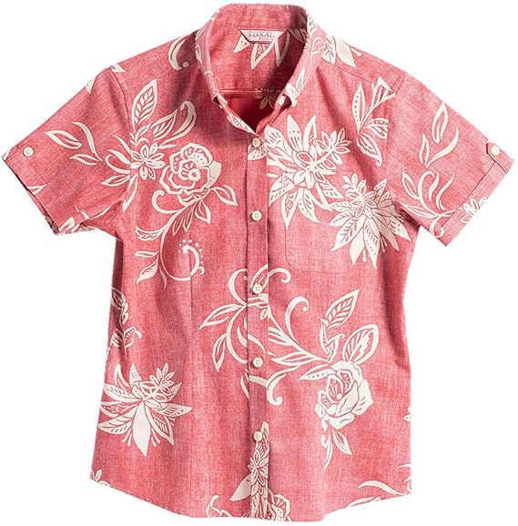 Amazon Co Jp Majun マジュン 国産シャツ かりゆしウェア アロハシャツ 結婚式 レディース シャツ ボタンダウン でいごゆうな ファッション