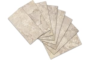 Yipscazo 2024 New upgrade Peel and Stick backsplash 3 x 6 Inches 3D PVC Composite Wall Tile Stick on Backsplash Tile for Kitchen Bathroom, Laundry Room, Fireplace(Beige Stone Marble, 100 Pieces)