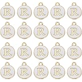 MECCANIXITY Pendants Letter Charm Initial Charm Double Sided Alphabet for DIY Necklace Bracelet Earrings Jewelry Making