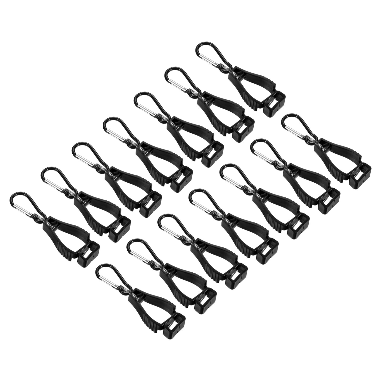 PATIKIL Glove Clips, 14 Pack Gloves Holder Clip Glove Belt Keeper Work Gloves Grabber Helmet Hanger for Construction Worker, Black