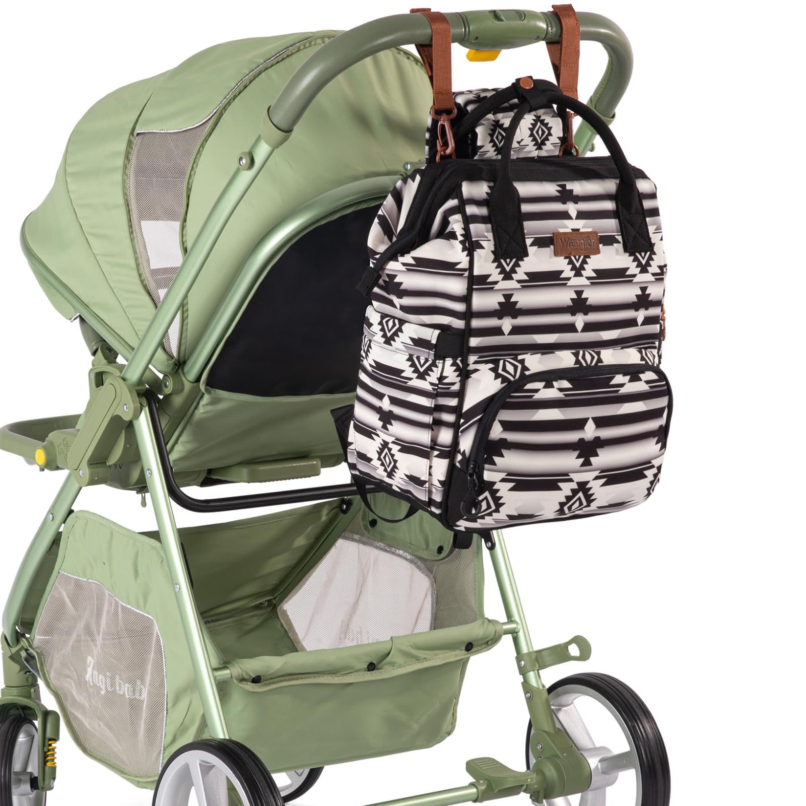 Montana West Wrangler Callie Diaper Bag Backpack with Stroller Straps Multifunction Baby Travel Bag WG2204-9110BK