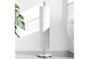 Brushed Nickel Toilet Paper Holder Stand for Bathroom Toilet Paper Storage, Stainless Steel Free-Standing Toilet Paper Holder