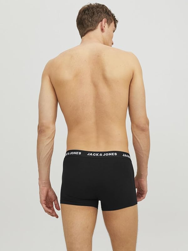Jachuey trunks masculino jack & jones pacote com 7 boxers, preto (detalhe preto: preto/preto/preto/preto/preto), médio (pacote com 7)