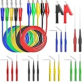 Goupchn Back Probe Kit Banana Plug to Copper Alligator Clip Automotive Test Leads Set with 3 Configurations Back Probe Pins Extended Length Probes for Car Repairing Diagnostic