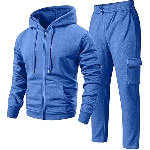 ASUIU Tracksuit Men Running Sport Elastic Waist Athletic Workout Travel Fall Winter Activewear