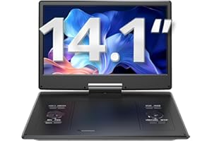 YOTON 16.9" Portable DVD Player with 14.1" HD Swivel Screen for Car, 4-6 Hours Playtime with Battery, Smart Memory Playback, USB/SD Support [Blu-ray Not Supported]