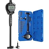 ALLmeter Cylinder Bore Gauge 1.4"-6",Digital LCD Gauge with 15 Anvils | Detects cylinder wear,taper,out-of-round conditions for engine rebuilding,hydraulic cylinders and precision bore inspection