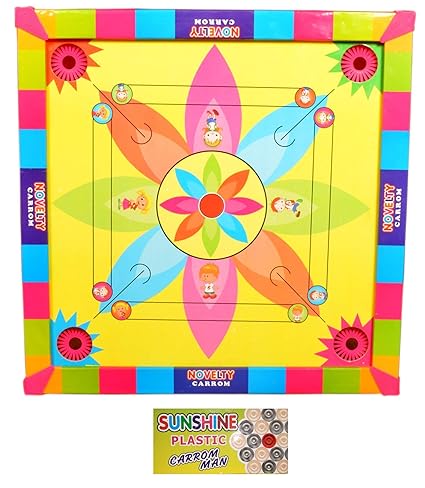 Jaykal Carrom Board with Snake Ladder 2 in 1 Game, Carrom Board for Kids (Size: 14x14 Inch)