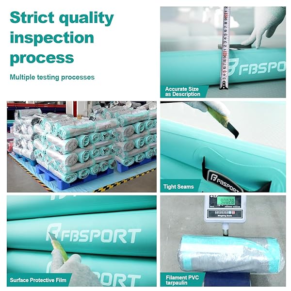 FBSPORT INFLATABLE AIR GYMNASTICS MAT TRAINING MATS 4/8 INCHES THICKNESS GYMNASTICS TRACKS FOR HOME USE/TRAINING/CHEERLEADING/YOGA/WATER WITH PUMP