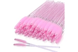 Mascara Wands, 100 Pcs Eyelash Brushes Spoolies for Lashes, Soft Eyebrow Spoolies Brush for Eyelash Extensions, Pink