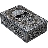 Pacific Giftware Skull Tarot Box Gothic Decorative Storage Container for Tarot Cards Jewelry Crystals or Trinkets Resin Keepsake Holder for Wiccan Occult or Alternative Home Decor 5.63