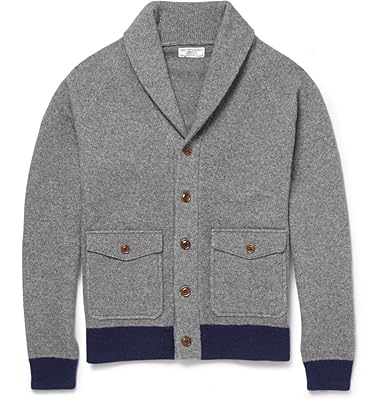 J Crew Wallace Barnes Suede Elbow Patch Wool Blend Cardigan