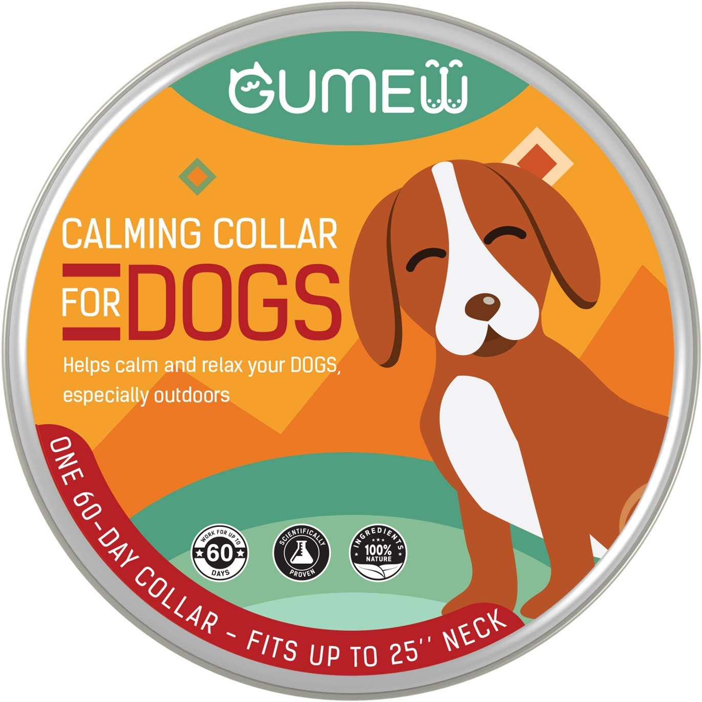 GUMEW Calming Collar for Dogs - Anti Anxiety, Adjustable Pheromone Calm Collars fits All Small Medium and Large Dog to Relieve Natural Stress, Fireworks Anxiety, Calming Aid