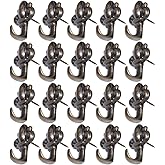 RFORPLY Pack of 20 Zinc Alloy Flower Shape Push Pin Hangers Hook Pin Wall Hooks (Bronze)