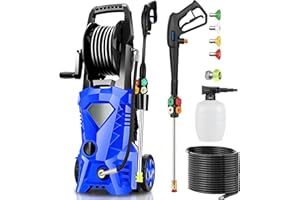 COMMOWNER Electric Pressure Washer 4500 PSI 2.8 GPM High Power Washer with 4 Pressure Nozzle and Foam Cannon, powerwashers for Home, Car Washing, Fence Cleaning, Patio, Blue