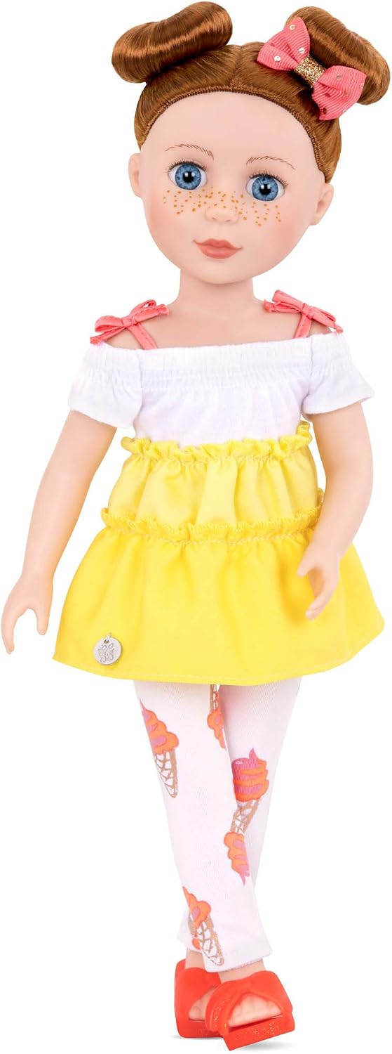 Glitter Girls, 14-Inch Fashion Doll, Blue Eyes & Red Hair, Two, Tone Dress & Ice Cream Leggings, Hair Bow & Glitter Sandals - Image 3