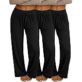 Neer 3 Pack Women's Baggy Sweatpants with Pockets, Wide Leg Yoga Pants Cozy Thick Lounge Pants Drawstring Casual Loose Jogger