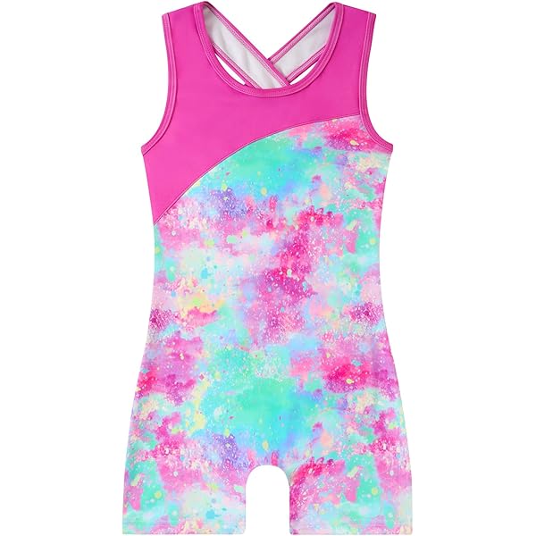 Tenue De Danse Pour Petites Filles | Justaucorps Manches Courtes + Short | 90% Coton, 10% Polyester | Taille 4 à 12 Ans