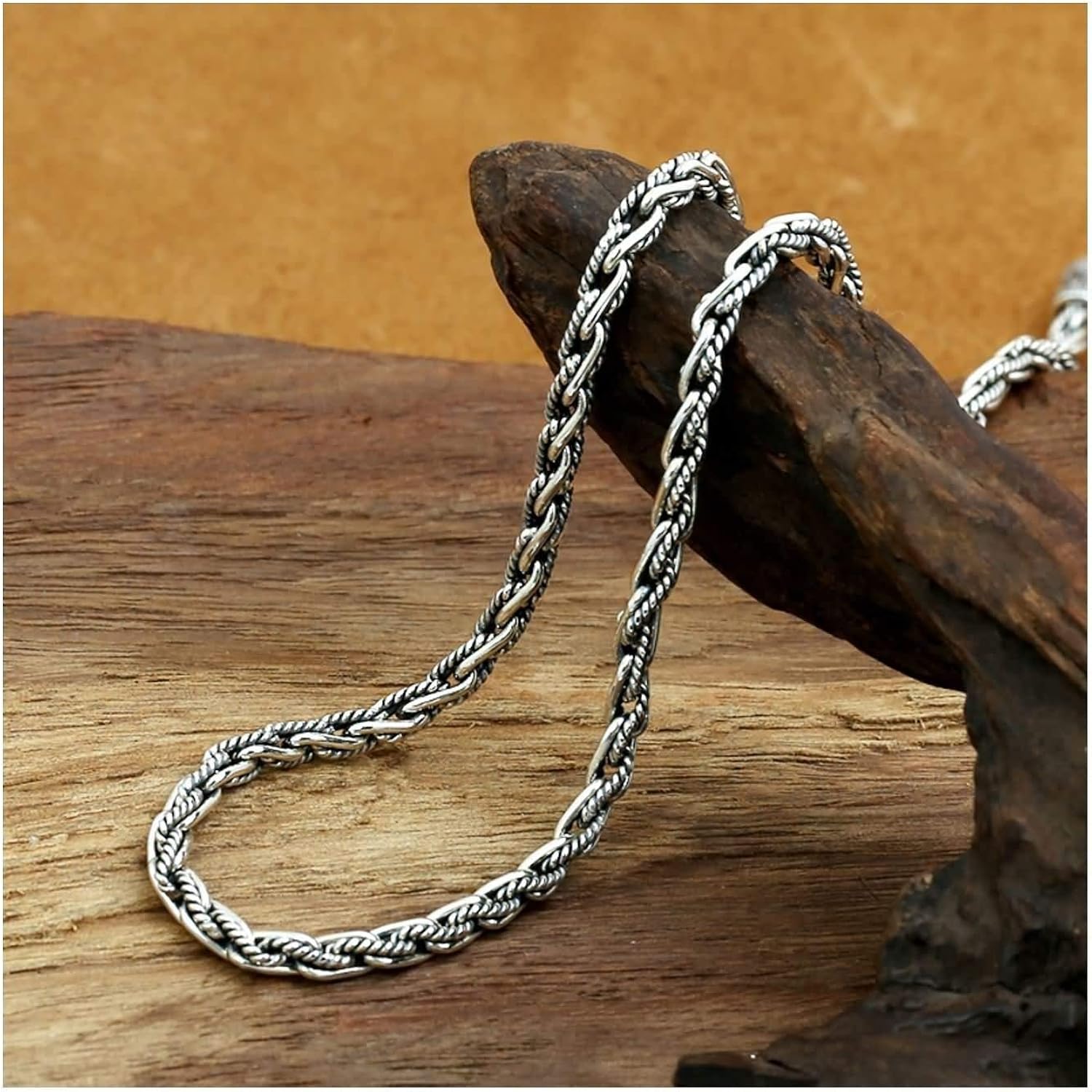 AueDsa Mens Necklace Chain Sterling Silver,Men's Necklace Gothic Silver