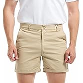 AIMPACT Mens Chino Shorts 5.5" Classic-Fit Flat Front Stretch Golf Casual Formal Work Cotton Lightweight Short Shorts