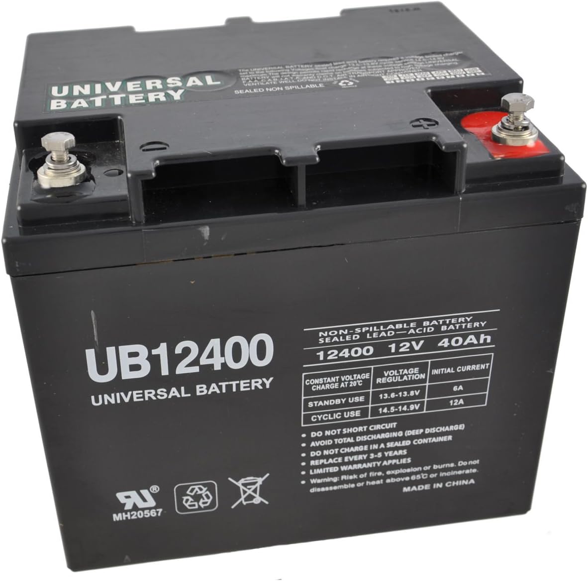 UPG UB12400 12V 40Ah Upg Sealed Lead Acid Agm Mobility Scooter Battery