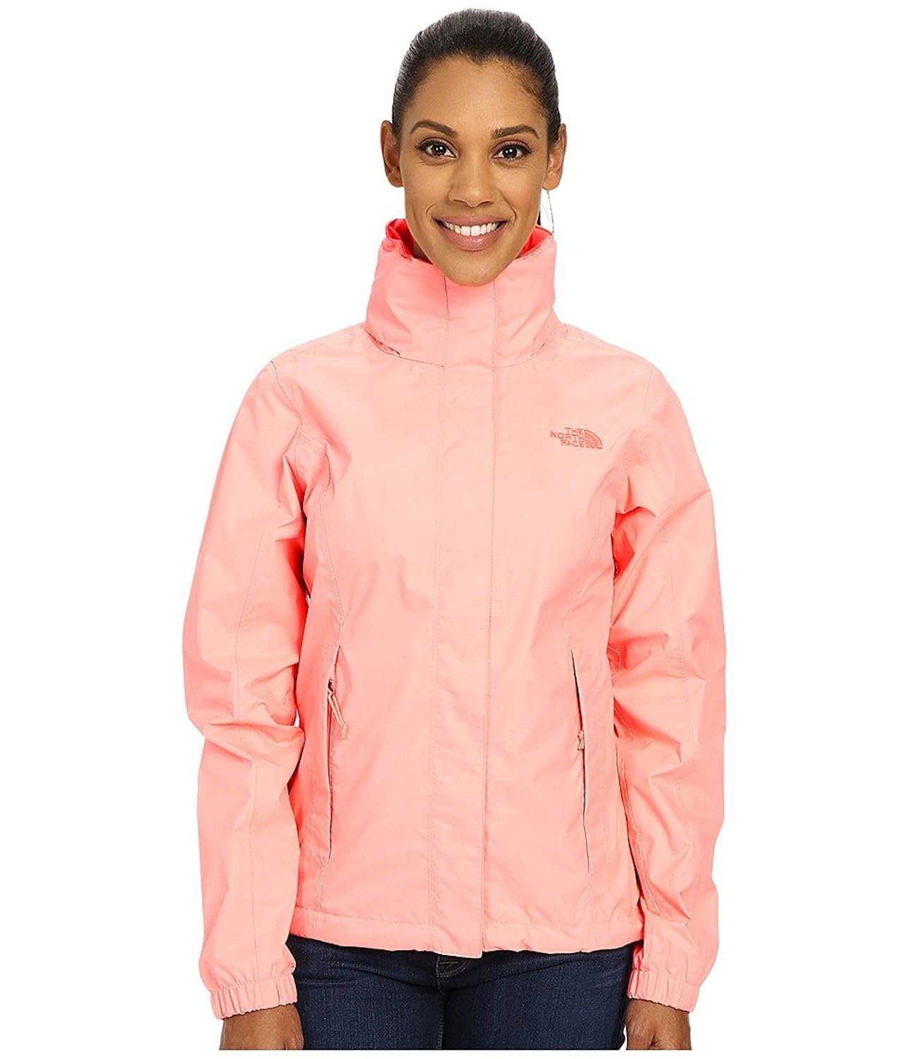 peach north face jacket