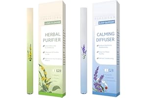 2PCS Herbal Diffuser Pen with Mullein & Thyme – Pure Breath Botanical Herbal Diffuser for Lung Cleanse, Stress & Anxiety Reli