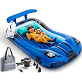 CHERIMOR Inflatable Toddler Travel Bed with 4 Safety Bumpers &amp; Auto Pump | 2-Minute One-Touch Inflation, 330 lbs, Carry Bag Included, Portable &amp; Easy to Store for Travel Sleepovers &amp; Grandma&rsquo;s House