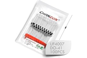 (Pack of 100 Pieces) Chanzon UF4007 Ultra Fast Recovery Rectifier Diode 1A 1000V 50-75ns DO-41 (DO-204AL) Axial 1 Amp 1000 Volt Electronic Diodes
