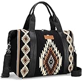 Wrangler Duffel Bag for Women Large Travel Weekender Bag Designer Tapestry Carry On Bags, Black