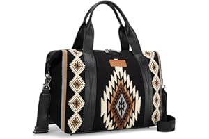 MONTANA WEST Wrangler Duffel Bag for Women Large Travel Weekender Bag Designer Tapestry Carry On Bags, Black