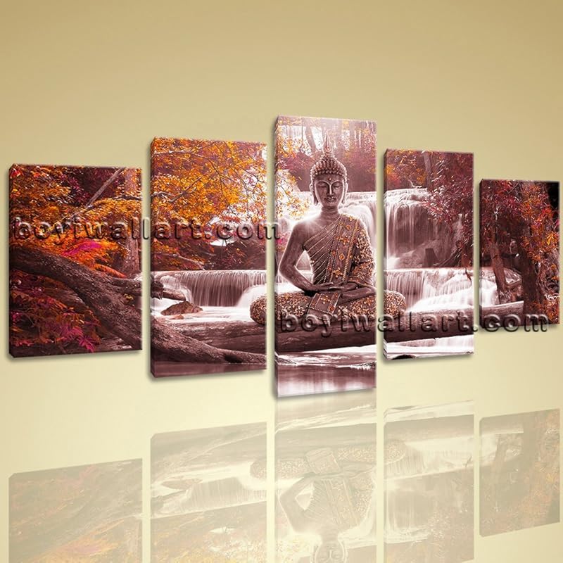 Huge Vibrant Buddha Wall Art Painting Modern Oil Living