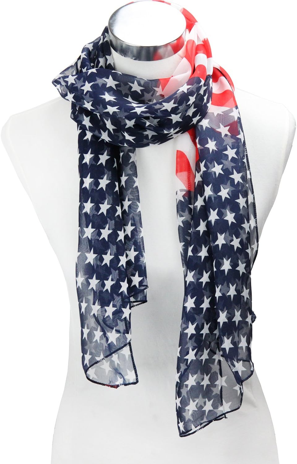 USA Soft Sheer Patriotic American Women's Flag Scarf
