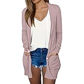 DB MOON Womens Long Cardigan 2026 Fall Lightweight Long Sleeve Open Front Sweater with Pockets