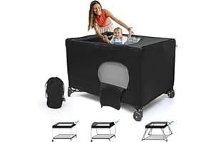 BROLEX Pack N Play Blackout Cover: Stretch Breathable Baby Playard Canopy Black