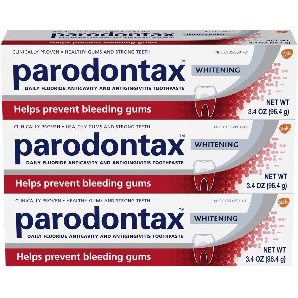 Parodontax Whitening Toothpaste for Bleeding Gums, Teeth Whitening and Gingivitis Treatment - 3.4 Ounces (Pack of 3) : Beauty