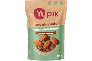 Yupik Supreme Raw Almonds 256 g, Gluten-Free, Kosher, Healthy Snacks, Raw Nuts, Unflavored, Unsalted, Unroasted, Protein Nuts