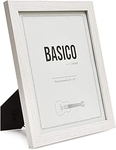 EcoHome 8x10 Picture Frames Distress White Wood – for Table Top and Wall Mounting Display