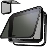 PRO FLEX RV Emergency Exit Window 30&rdquo; W X 20&rdquo; H&ndash;Heavy Duty Ultra Thick Tempered Glass, RV Camper Window Replacement with Trim Kit for 1-3/4&rsquo;&rsquo; Wall Thickness&ndash; Easy Installation, DOT Certified